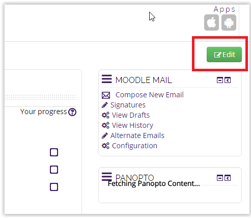edit button within course page