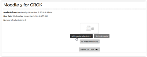 Add media submission button in kaltura in moodle 3