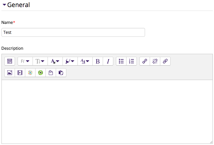 General settings section