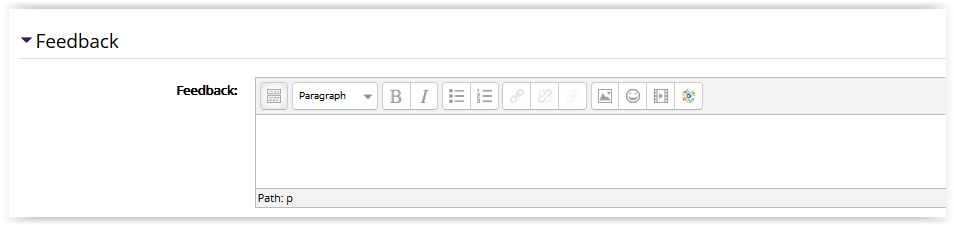 Feedback grading text box