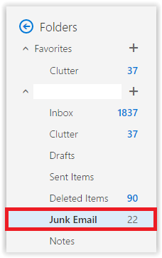 Junk Email category