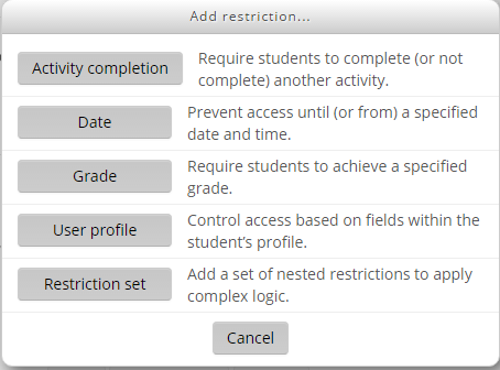 Add restriction window