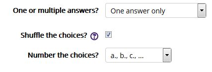 Multiple choice question options