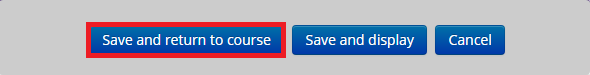 Save and return to course