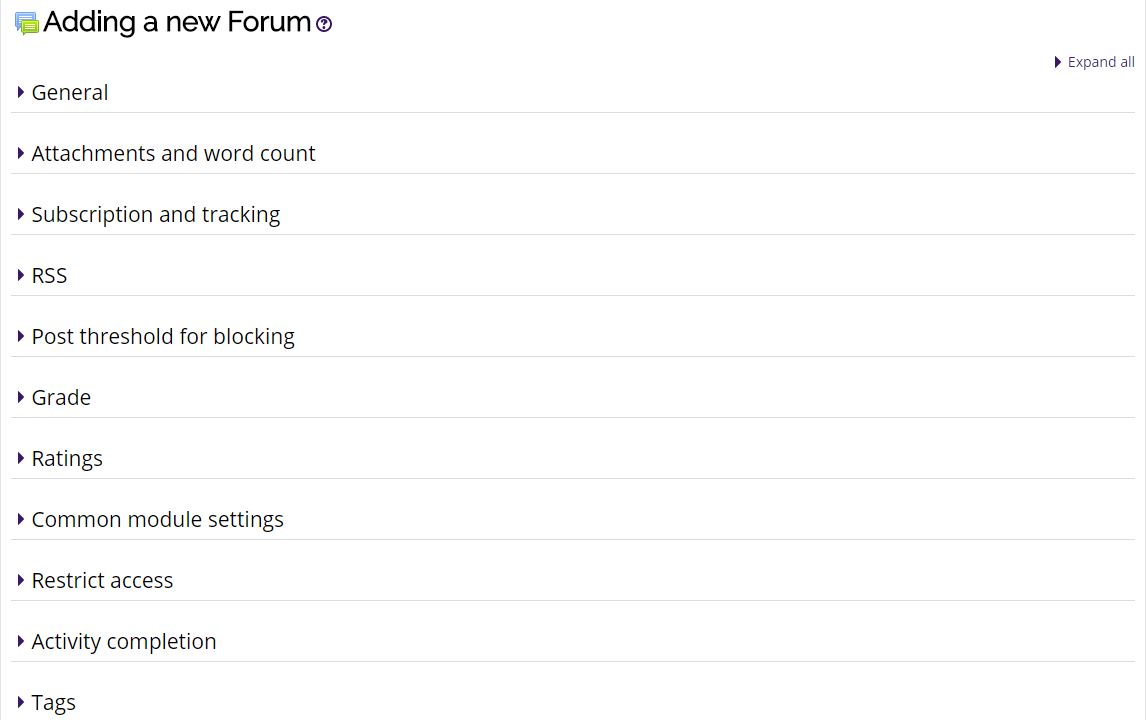 Forum settings