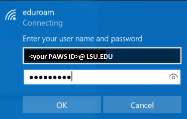 PAWS ID and password