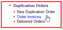 Orders Invoices on the Sidebar