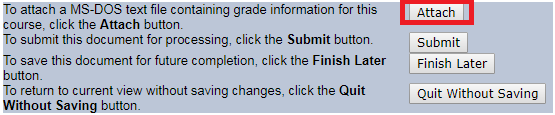 Attach button on first page of gradesheet