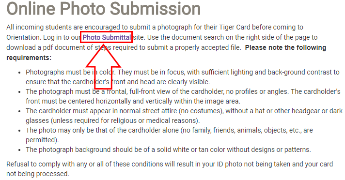 Photo Submittal link in first paragraph