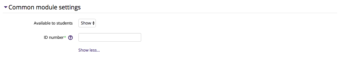 Common Module Settings