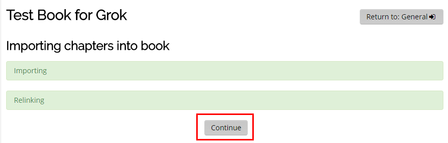Continue button at the bottom