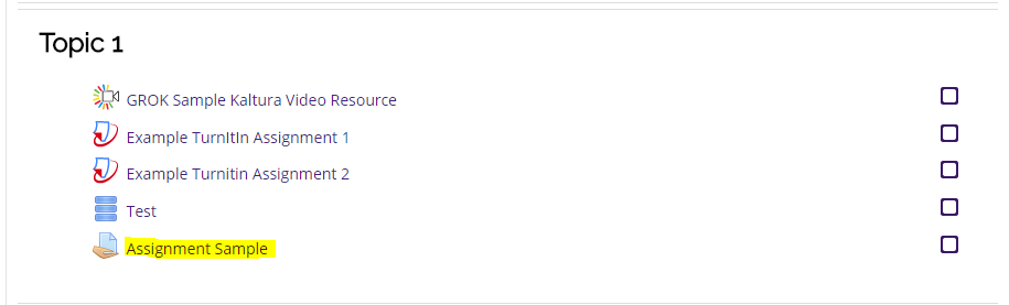 Selecting Moodle Course Page