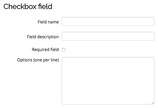 Checkbox field settings