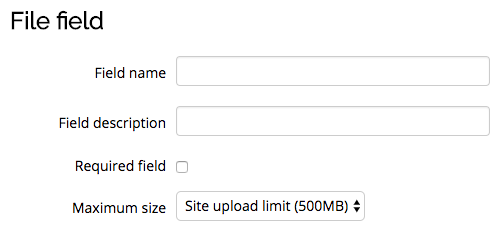 File field settings