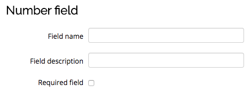 Number field settings