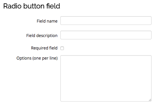 Radio button field settings