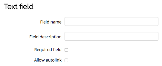 Text field settings