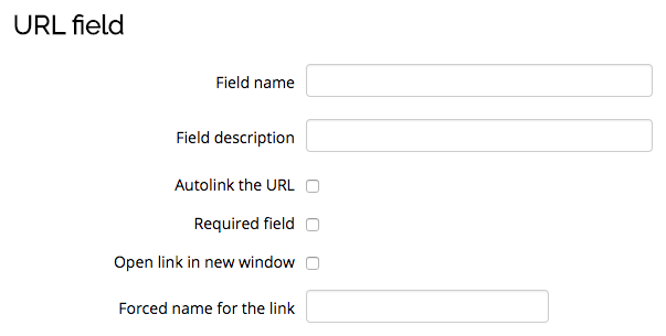 URL field settings
