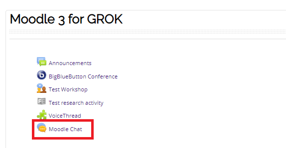 opening moodle chat