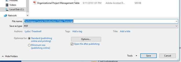 Save the Word File