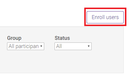enroll users button at top right