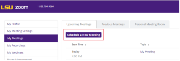 Zoom schedule meeting