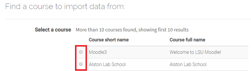 select a course