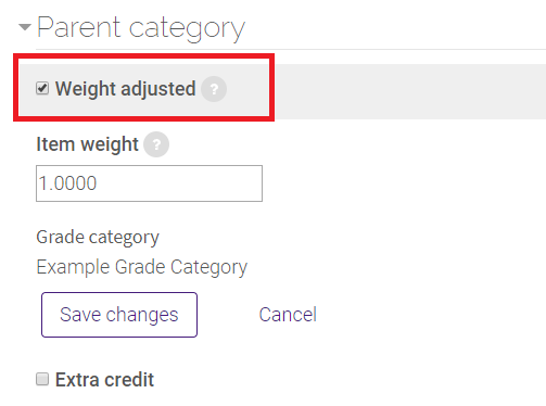 Weight adjusted checked box