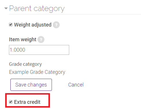 Extra credit box checked