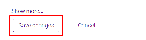 Save changes button
