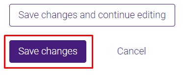 Save changes button
