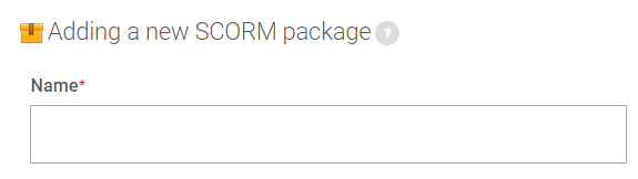 title box in SCORM package settings