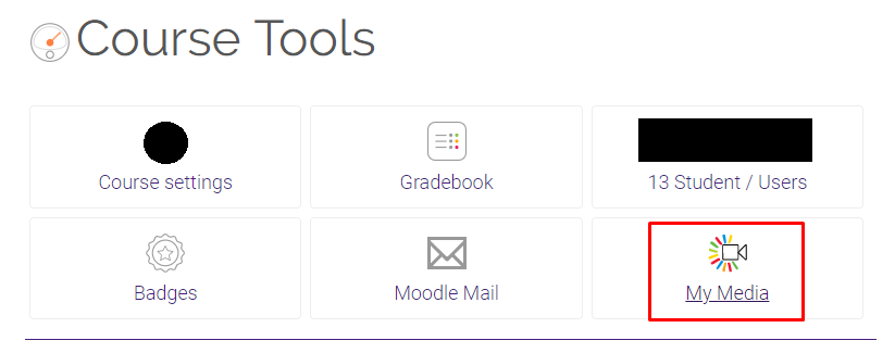 My media button under course tools menu