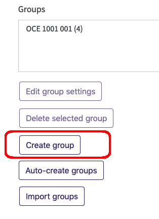 Groups dialog box with controls to edit and manage groups