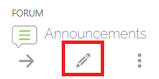 Pencil icon / Edit button on a Moodle activity
