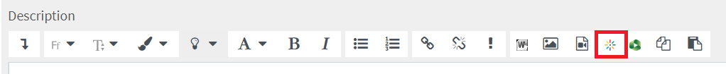 Embed Kaltura Media button at the right in the editor bar