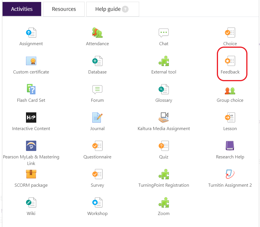 feedback activity add