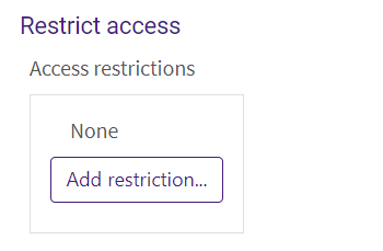 restrict access settings in SCORM package settings