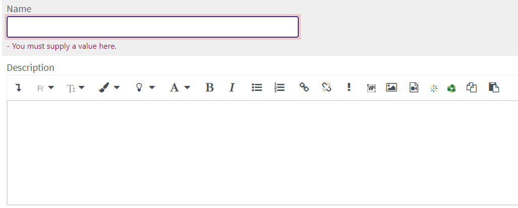 General settings section