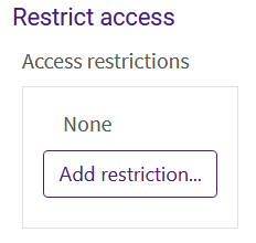 Restrict Access Section