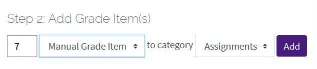 Gradebook Builder adding grade items to categories