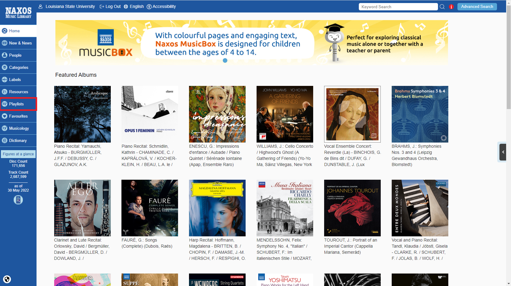 Naxos Music Library homepage link to playlist.