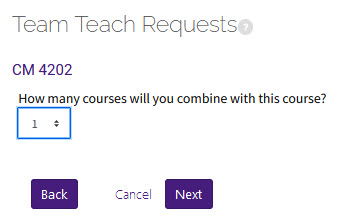 team teach course combination options